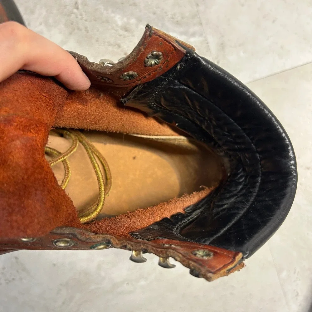 Red Wing 620 Moc Toe Work Boots Brown Leather Mens 6.5 D Vintage Made in USA
